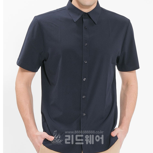 LIN202 - 반팔 단색 셔츠 (남성용)