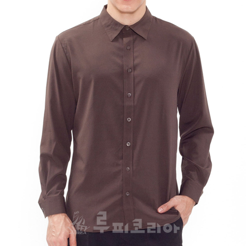 LIN113 - 긴팔 단색 셔츠 (남성용)